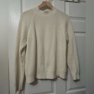 Cream zipper back sweater